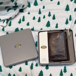 Fossil Men's Brown Ingram Extra Capacity Trifold